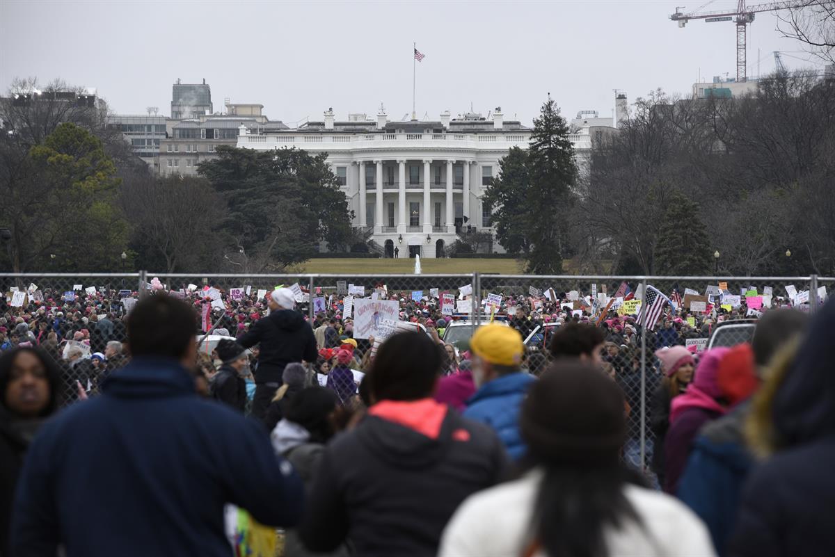 Demonstrators attend the Women’s March on Washington near the White House. Jan. 21, 2017 (AP Photo/Sait Serkan Gurbuz)