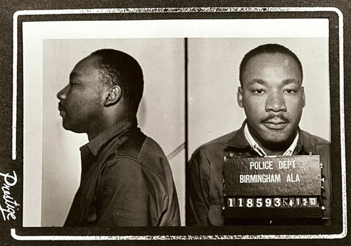 Martin Luther King Jr’s mugshot (photo credit: Birmingham police department).