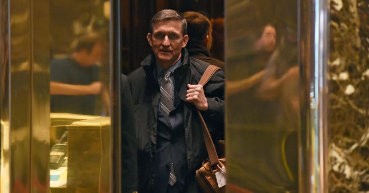 Michael Flynn In A Trump Tower Elevator Credit: Timothy A. Clary / AFP / Getty