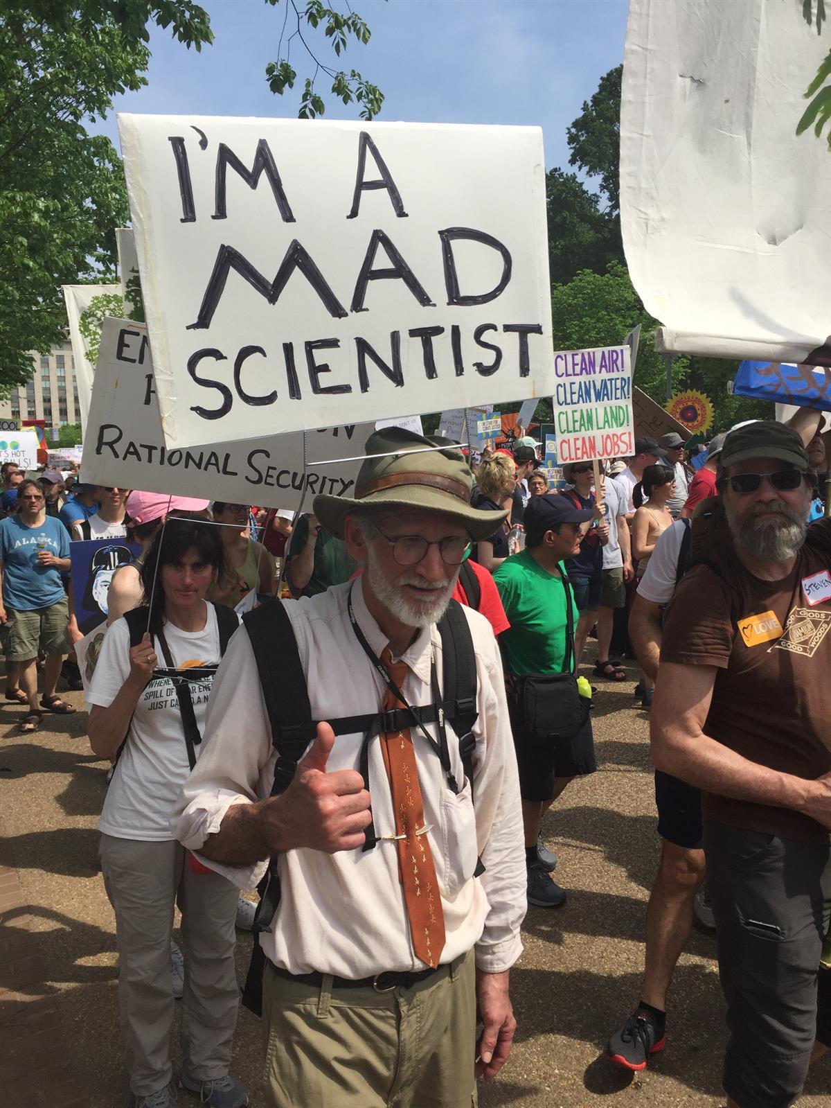 Many people who came out work in environmental protection, such as this gentleman.