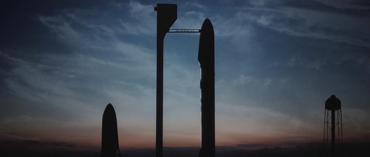 Interplanetary Transport System on launch pad in Cape Canaveral (SpaceX)
