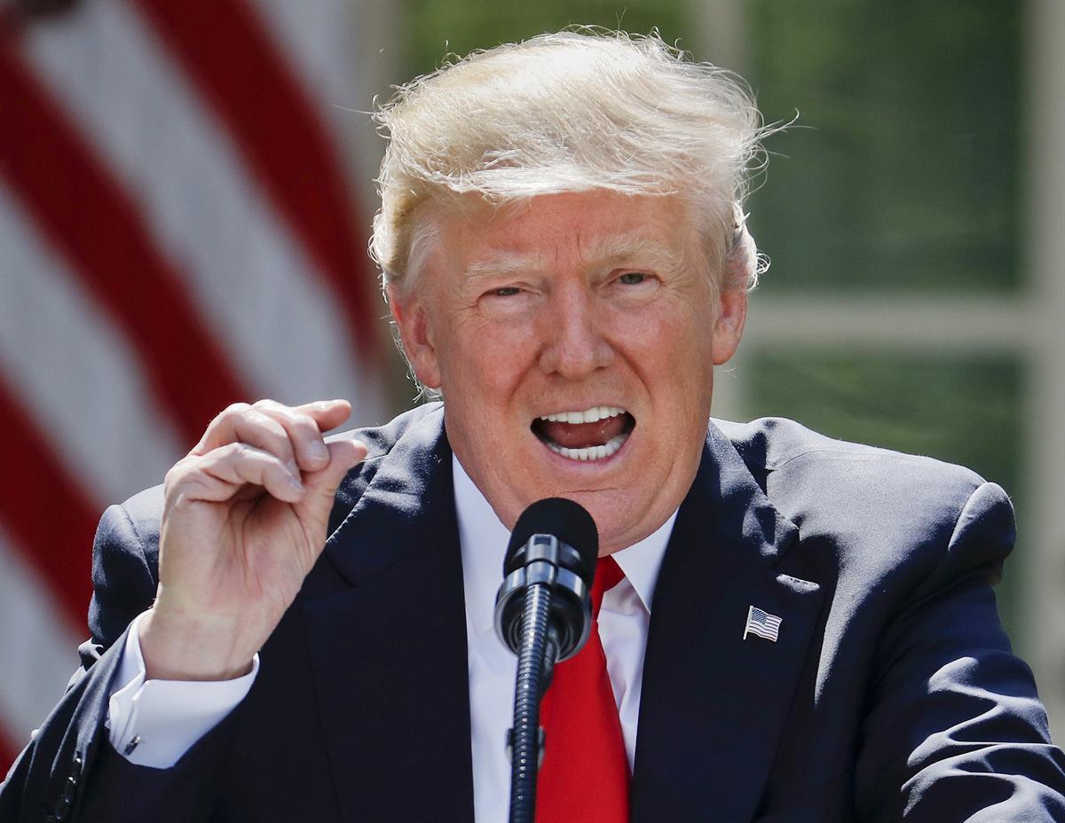 President Donald Trump in the Rose Garden of the White House in Washington — Thursday, June 1, 2017 (AP)