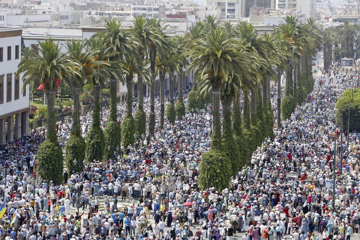 Thousands of protesters demonstrate against government corruption and official abuse of power in Rabat, Morocco — Sunday, June 11, 2017 (AP)