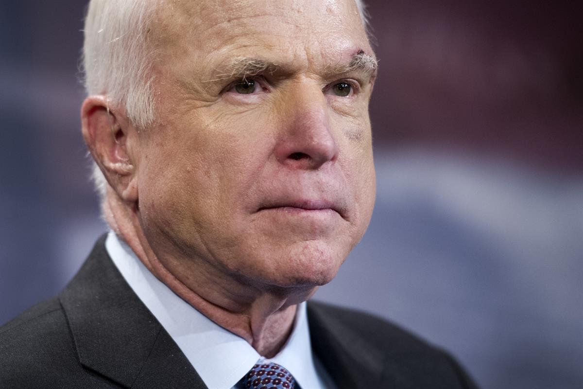Senator John McCain (R-AZ) on Capitol Hill in Washington — Thursday, July 27, 2017 (AP/Cliff Owen)