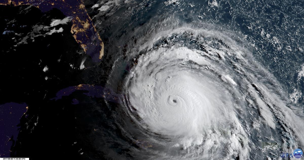 Hurricane Irma as the storm approaches Cuba and Florida after leaving dozens of people dead and thousands homeless on a devastated string of Caribbean islands. — Sept. 8, 2017 (NOAA via AP)