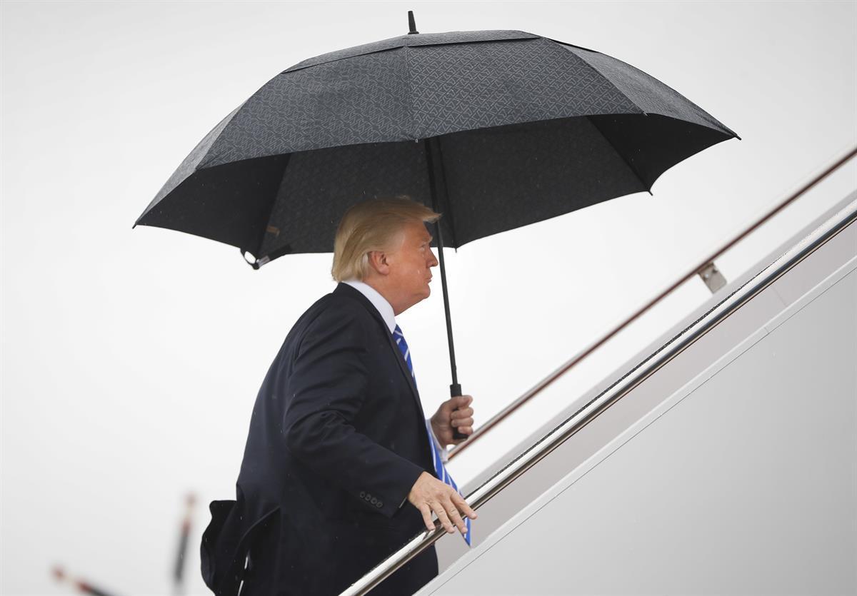 President Donald Trump boards Air Force One at Andrews Air Force Base, Md., Wednesday, Sept. 6, 2017 — (AP/Pablo Martinez Monsivais)