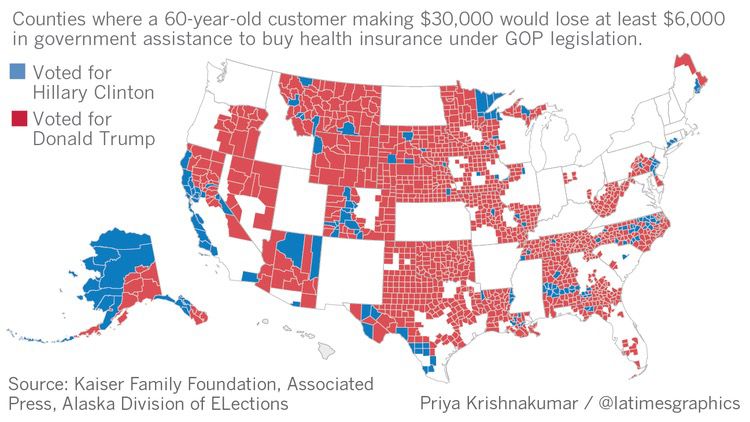 Trump Voters Would Be Among Biggest Loser in Republicans Obamacare Replacement Plan, <a href=