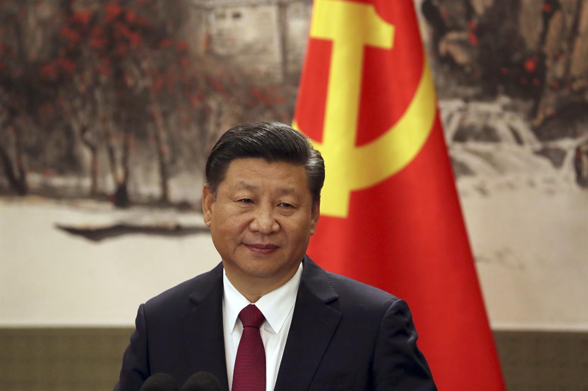 Chinese President Xi Jinping attends a press event at Beijing’s Great Hall of the People on Wednesday, Oct. 25, 2017- (AP Photo/Ng Han Guan)