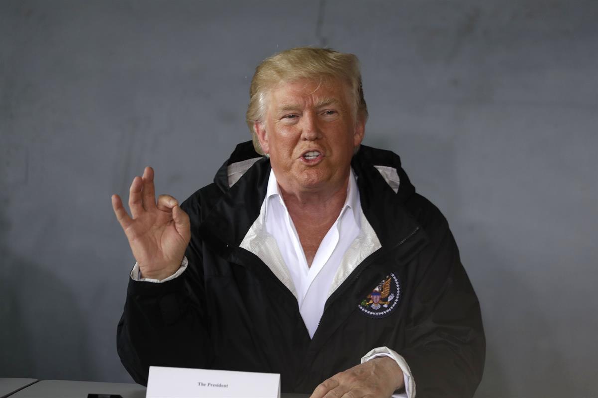 President Donald Trump in San Juan, Puerto Rico — Tuesday, Oct. 3, 2017 (AP Photo/Evan Vucci)