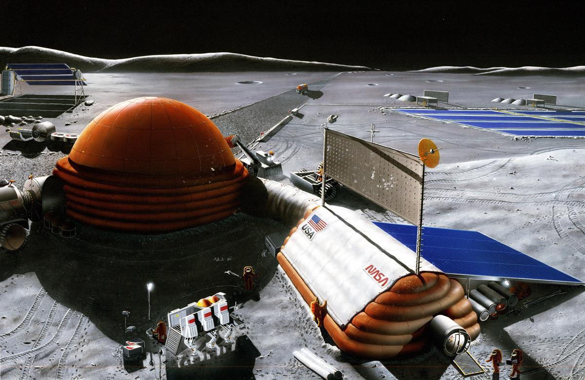 NASA concept for a lunar base (Wikimedia Commons)
