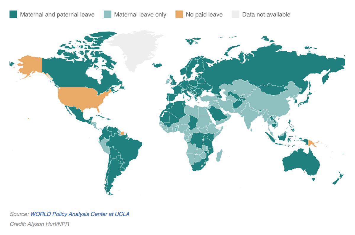 The United States is one of the few industrialized countries that does not mandate paid parental leave